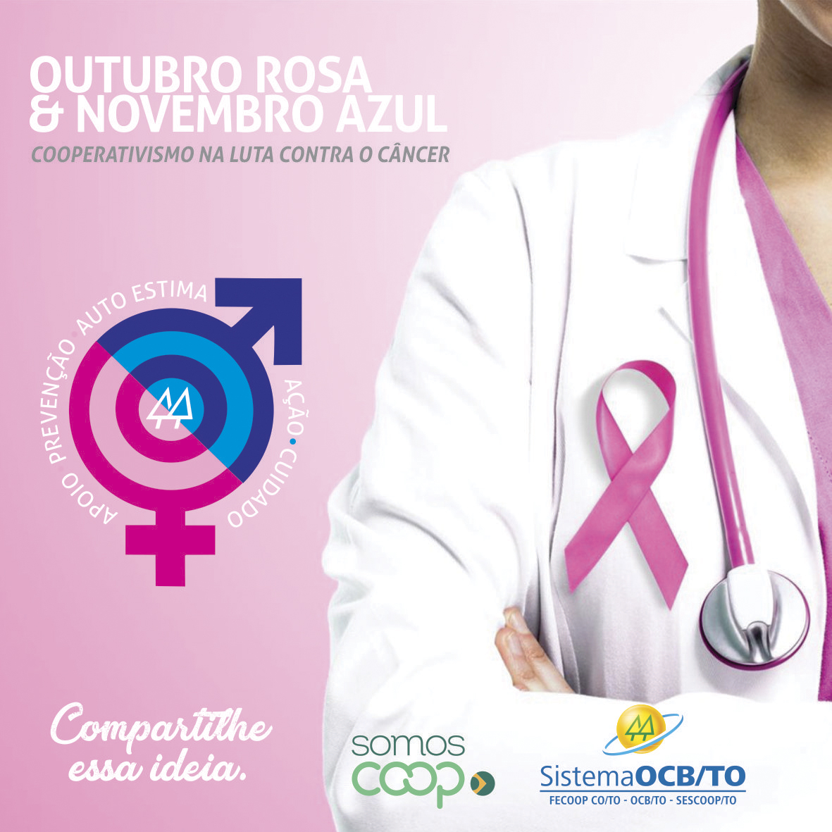 Outubro Rosa &amp; Novembro Azul: Cooperativismo na luta contra o câncer