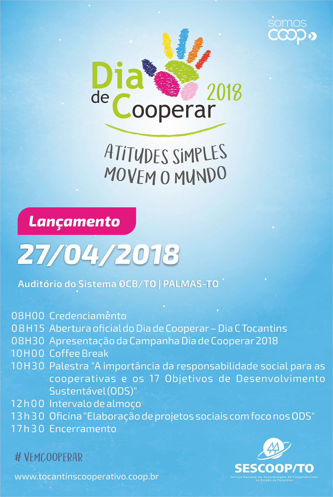 Lançamento Estadual do Dia de Cooperar 2018