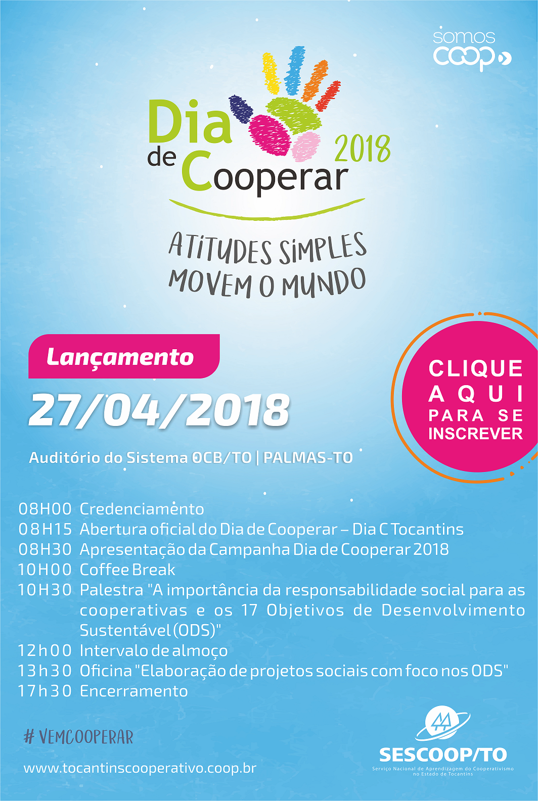 Lançamento Estadual do Dia de Cooperar 2018