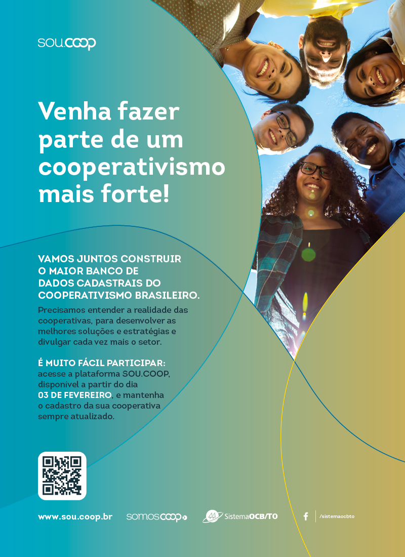 A partir do dia 3 de fevereiro as cooperativas do Tocantins já podem atualizar os seus dados no Sou.Coop